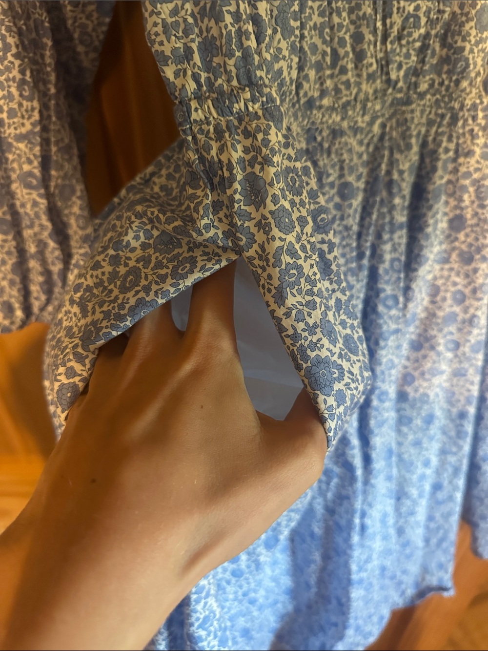 J. Crew Liberty London Light Blue Floral Long Sleeve Dress - Picture 4 of 9
